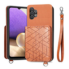 Silikon Hülle Handyhülle Ultra Dünn Schutzhülle Tasche Flexible mit Magnetisch S08D für Samsung Galaxy A32 5G Braun