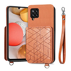 Silikon Hülle Handyhülle Ultra Dünn Schutzhülle Tasche Flexible mit Magnetisch S08D für Samsung Galaxy A42 5G Braun