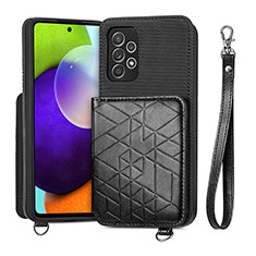 Silikon Hülle Handyhülle Ultra Dünn Schutzhülle Tasche Flexible mit Magnetisch S08D für Samsung Galaxy A52 4G Schwarz