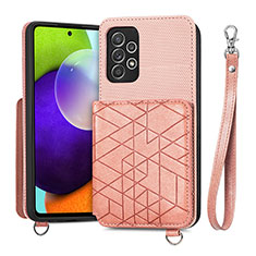 Silikon Hülle Handyhülle Ultra Dünn Schutzhülle Tasche Flexible mit Magnetisch S08D für Samsung Galaxy A52s 5G Rosa