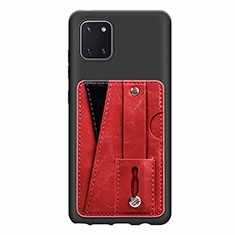 Silikon Hülle Handyhülle Ultra Dünn Schutzhülle Tasche Flexible mit Magnetisch S08D für Samsung Galaxy A81 Rot