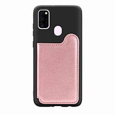 Silikon Hülle Handyhülle Ultra Dünn Schutzhülle Tasche Flexible mit Magnetisch S08D für Samsung Galaxy M21 Rosegold