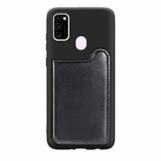 Silikon Hülle Handyhülle Ultra Dünn Schutzhülle Tasche Flexible mit Magnetisch S08D für Samsung Galaxy M30s Schwarz