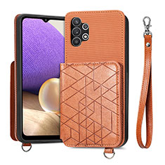 Silikon Hülle Handyhülle Ultra Dünn Schutzhülle Tasche Flexible mit Magnetisch S08D für Samsung Galaxy M32 5G Braun