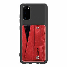 Silikon Hülle Handyhülle Ultra Dünn Schutzhülle Tasche Flexible mit Magnetisch S08D für Samsung Galaxy S20 5G Rot