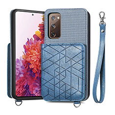 Silikon Hülle Handyhülle Ultra Dünn Schutzhülle Tasche Flexible mit Magnetisch S08D für Samsung Galaxy S20 FE 5G Blau