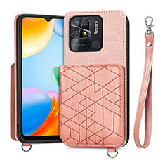 Silikon Hülle Handyhülle Ultra Dünn Schutzhülle Tasche Flexible mit Magnetisch S08D für Xiaomi Redmi 10 India Rosa