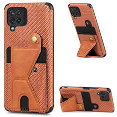 Silikon Hülle Handyhülle Ultra Dünn Schutzhülle Tasche Flexible mit Magnetisch S09D für Samsung Galaxy A12 Nacho Braun
