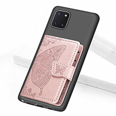 Silikon Hülle Handyhülle Ultra Dünn Schutzhülle Tasche Flexible mit Magnetisch S09D für Samsung Galaxy A81 Rosa