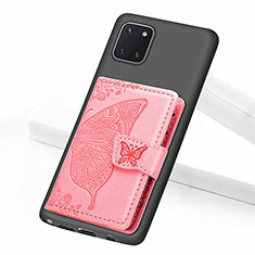 Silikon Hülle Handyhülle Ultra Dünn Schutzhülle Tasche Flexible mit Magnetisch S09D für Samsung Galaxy A81 Rosegold