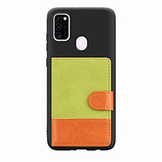 Silikon Hülle Handyhülle Ultra Dünn Schutzhülle Tasche Flexible mit Magnetisch S09D für Samsung Galaxy M21 Grün