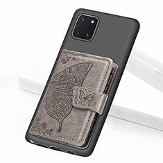 Silikon Hülle Handyhülle Ultra Dünn Schutzhülle Tasche Flexible mit Magnetisch S09D für Samsung Galaxy Note 10 Lite Grau