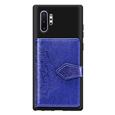 Silikon Hülle Handyhülle Ultra Dünn Schutzhülle Tasche Flexible mit Magnetisch S09D für Samsung Galaxy Note 10 Plus 5G Blau