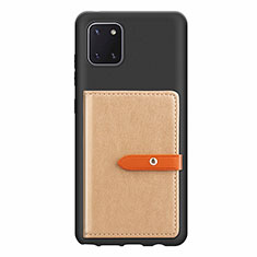 Silikon Hülle Handyhülle Ultra Dünn Schutzhülle Tasche Flexible mit Magnetisch S10D für Samsung Galaxy A81 Kahki