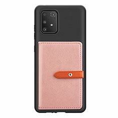 Silikon Hülle Handyhülle Ultra Dünn Schutzhülle Tasche Flexible mit Magnetisch S10D für Samsung Galaxy A91 Rosa