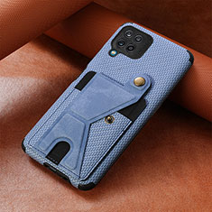 Silikon Hülle Handyhülle Ultra Dünn Schutzhülle Tasche Flexible mit Magnetisch S10D für Samsung Galaxy F12 Blau