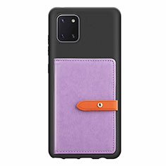 Silikon Hülle Handyhülle Ultra Dünn Schutzhülle Tasche Flexible mit Magnetisch S10D für Samsung Galaxy M60s Violett