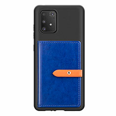 Silikon Hülle Handyhülle Ultra Dünn Schutzhülle Tasche Flexible mit Magnetisch S10D für Samsung Galaxy M80S Blau