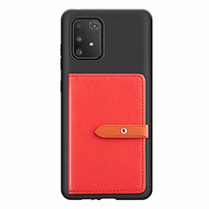 Silikon Hülle Handyhülle Ultra Dünn Schutzhülle Tasche Flexible mit Magnetisch S10D für Samsung Galaxy M80S Rot