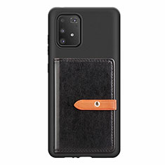 Silikon Hülle Handyhülle Ultra Dünn Schutzhülle Tasche Flexible mit Magnetisch S10D für Samsung Galaxy S10 Lite Schwarz