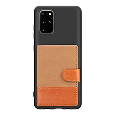 Silikon Hülle Handyhülle Ultra Dünn Schutzhülle Tasche Flexible mit Magnetisch S10D für Samsung Galaxy S20 Plus 5G Braun