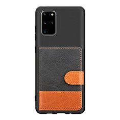 Silikon Hülle Handyhülle Ultra Dünn Schutzhülle Tasche Flexible mit Magnetisch S10D für Samsung Galaxy S20 Plus Schwarz