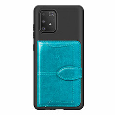 Silikon Hülle Handyhülle Ultra Dünn Schutzhülle Tasche Flexible mit Magnetisch S11D für Samsung Galaxy A91 Cyan