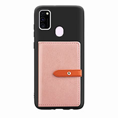 Silikon Hülle Handyhülle Ultra Dünn Schutzhülle Tasche Flexible mit Magnetisch S11D für Samsung Galaxy M21 Rosa