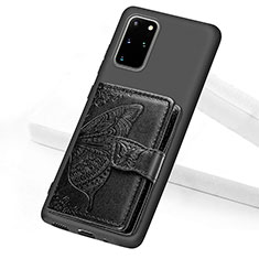 Silikon Hülle Handyhülle Ultra Dünn Schutzhülle Tasche Flexible mit Magnetisch S11D für Samsung Galaxy S20 Plus Schwarz