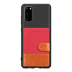 Silikon Hülle Handyhülle Ultra Dünn Schutzhülle Tasche Flexible mit Magnetisch S11D für Samsung Galaxy S20 Rot