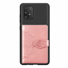 Silikon Hülle Handyhülle Ultra Dünn Schutzhülle Tasche Flexible mit Magnetisch S12D für Samsung Galaxy M80S Rosa