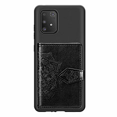 Silikon Hülle Handyhülle Ultra Dünn Schutzhülle Tasche Flexible mit Magnetisch S12D für Samsung Galaxy M80S Schwarz