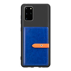Silikon Hülle Handyhülle Ultra Dünn Schutzhülle Tasche Flexible mit Magnetisch S12D für Samsung Galaxy S20 Plus Blau