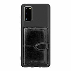 Silikon Hülle Handyhülle Ultra Dünn Schutzhülle Tasche Flexible mit Magnetisch S13D für Samsung Galaxy S20 5G Schwarz