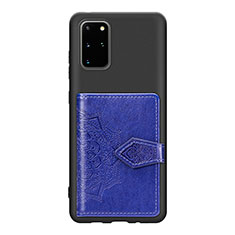 Silikon Hülle Handyhülle Ultra Dünn Schutzhülle Tasche Flexible mit Magnetisch S13D für Samsung Galaxy S20 Plus Blau