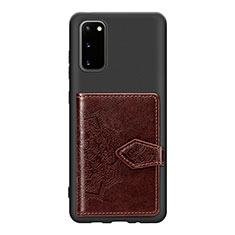 Silikon Hülle Handyhülle Ultra Dünn Schutzhülle Tasche Flexible mit Magnetisch S14D für Samsung Galaxy S20 Braun