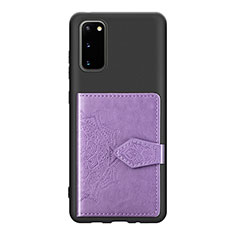 Silikon Hülle Handyhülle Ultra Dünn Schutzhülle Tasche Flexible mit Magnetisch S14D für Samsung Galaxy S20 Violett