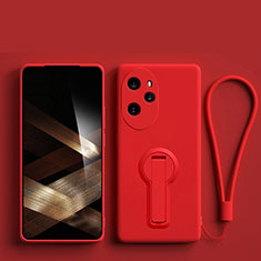 Silikon Hülle Handyhülle Ultra Dünn Schutzhülle Tasche Flexible mit Ständer für Huawei Honor 100 Pro 5G Rot