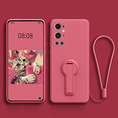 Silikon Hülle Handyhülle Ultra Dünn Schutzhülle Tasche Flexible mit Ständer für OnePlus 9 Pro 5G Pink