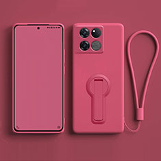 Silikon Hülle Handyhülle Ultra Dünn Schutzhülle Tasche Flexible mit Ständer für OnePlus Ace Pro 5G Pink