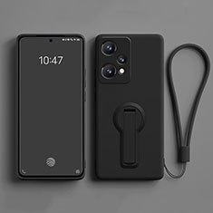 Silikon Hülle Handyhülle Ultra Dünn Schutzhülle Tasche Flexible mit Ständer für OnePlus Nord CE 2 Lite 5G Schwarz