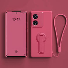 Silikon Hülle Handyhülle Ultra Dünn Schutzhülle Tasche Flexible mit Ständer für Oppo A1 5G Pink