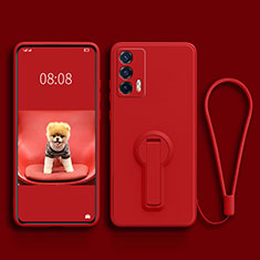 Silikon Hülle Handyhülle Ultra Dünn Schutzhülle Tasche Flexible mit Ständer für Realme GT 5G Rot