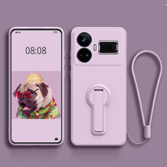 Silikon Hülle Handyhülle Ultra Dünn Schutzhülle Tasche Flexible mit Ständer für Realme GT Neo5 5G Helles Lila