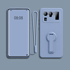Silikon Hülle Handyhülle Ultra Dünn Schutzhülle Tasche Flexible mit Ständer für Xiaomi Mi 11 Ultra 5G Lavendel Grau