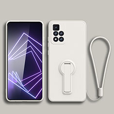 Silikon Hülle Handyhülle Ultra Dünn Schutzhülle Tasche Flexible mit Ständer für Xiaomi Mi 11i 5G (2022) Weiß