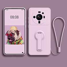 Silikon Hülle Handyhülle Ultra Dünn Schutzhülle Tasche Flexible mit Ständer für Xiaomi Mi 12 Ultra 5G Helles Lila