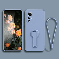 Silikon Hülle Handyhülle Ultra Dünn Schutzhülle Tasche Flexible mit Ständer für Xiaomi Mi 12T 5G Lavendel Grau