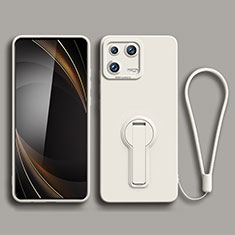 Silikon Hülle Handyhülle Ultra Dünn Schutzhülle Tasche Flexible mit Ständer für Xiaomi Mi 13 5G Weiß