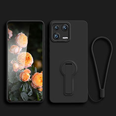 Silikon Hülle Handyhülle Ultra Dünn Schutzhülle Tasche Flexible mit Ständer für Xiaomi Mi 13 Pro 5G Schwarz